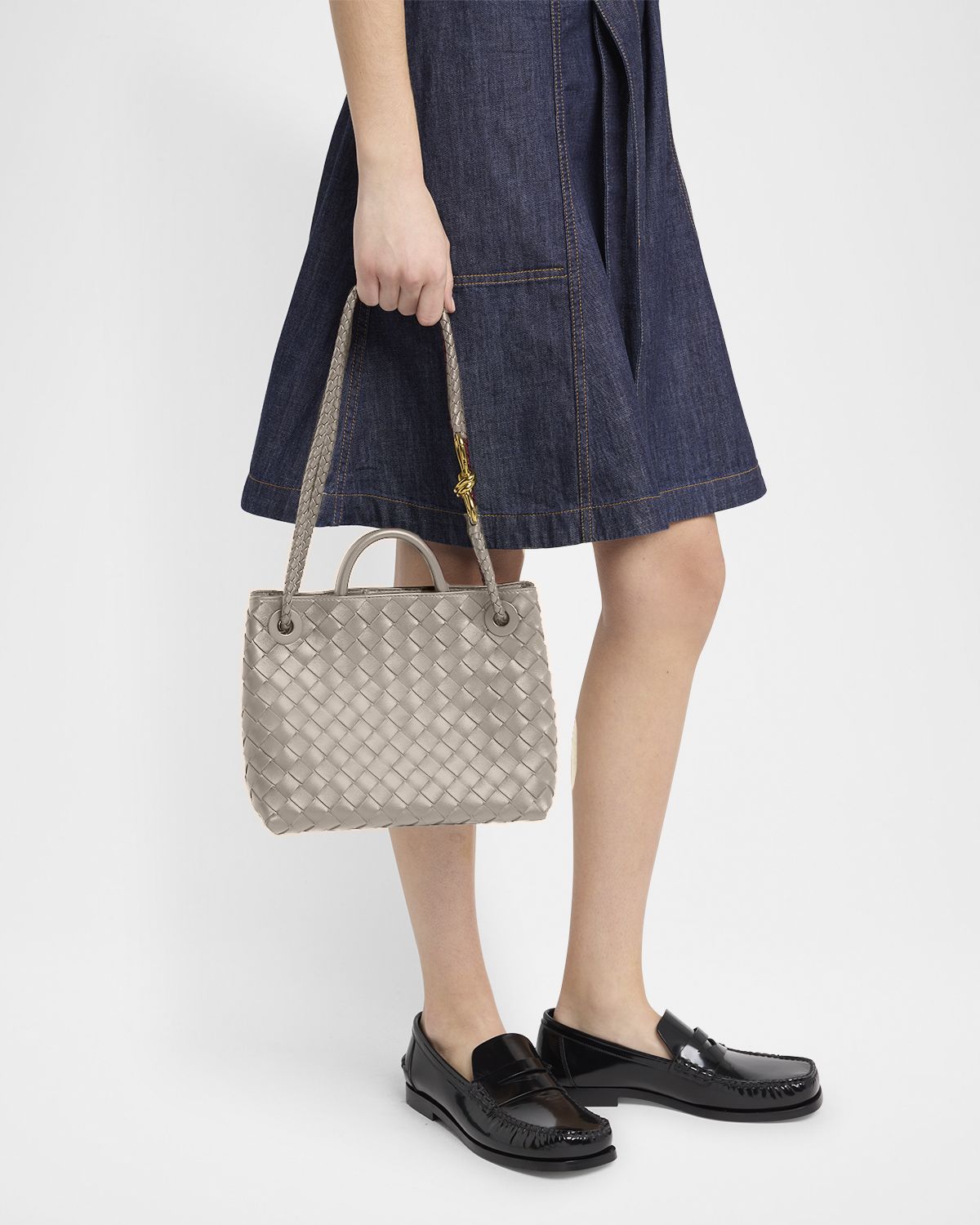 Bottega Veneta Andiamo Small Leather Top-Handle Bag