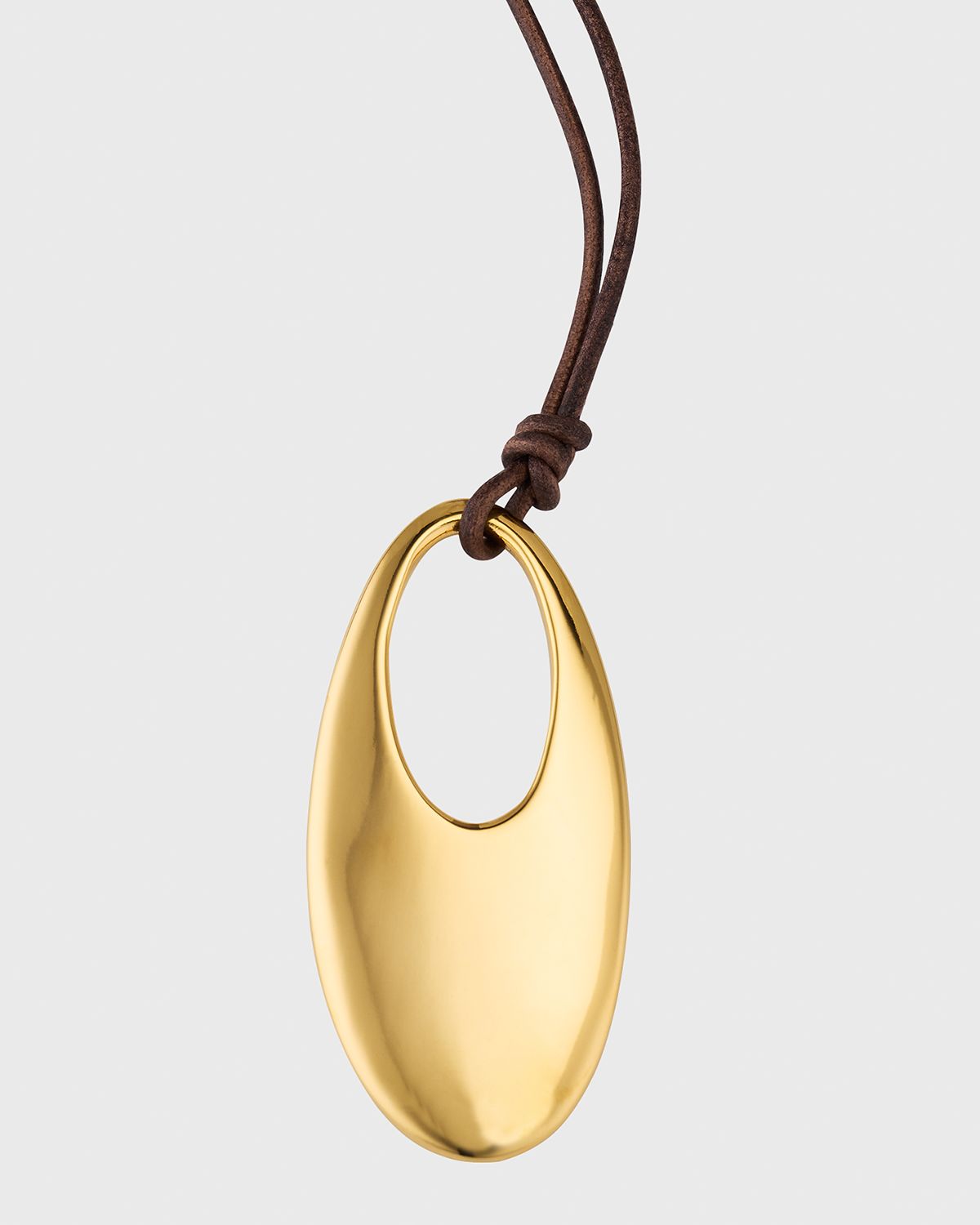 Ben-Amun Golden Pendant Brown Cord Necklace