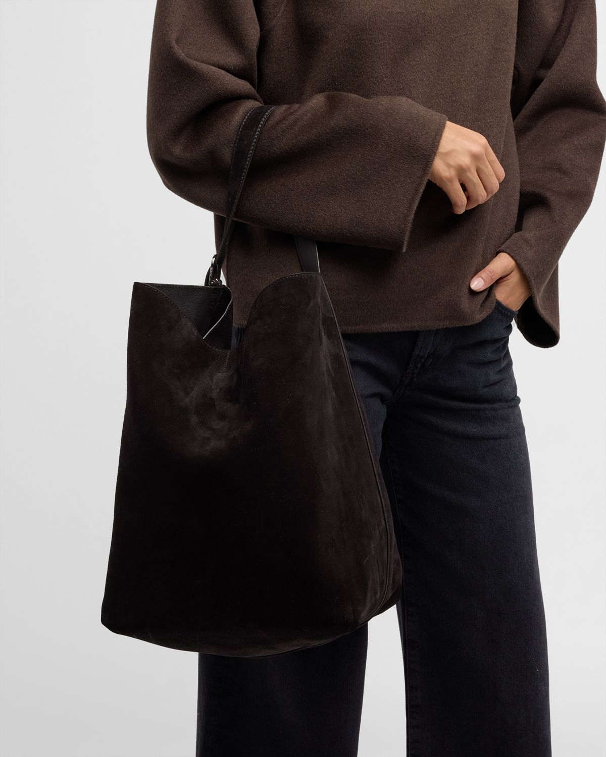 Toteme Belted Tote Bag in Suede