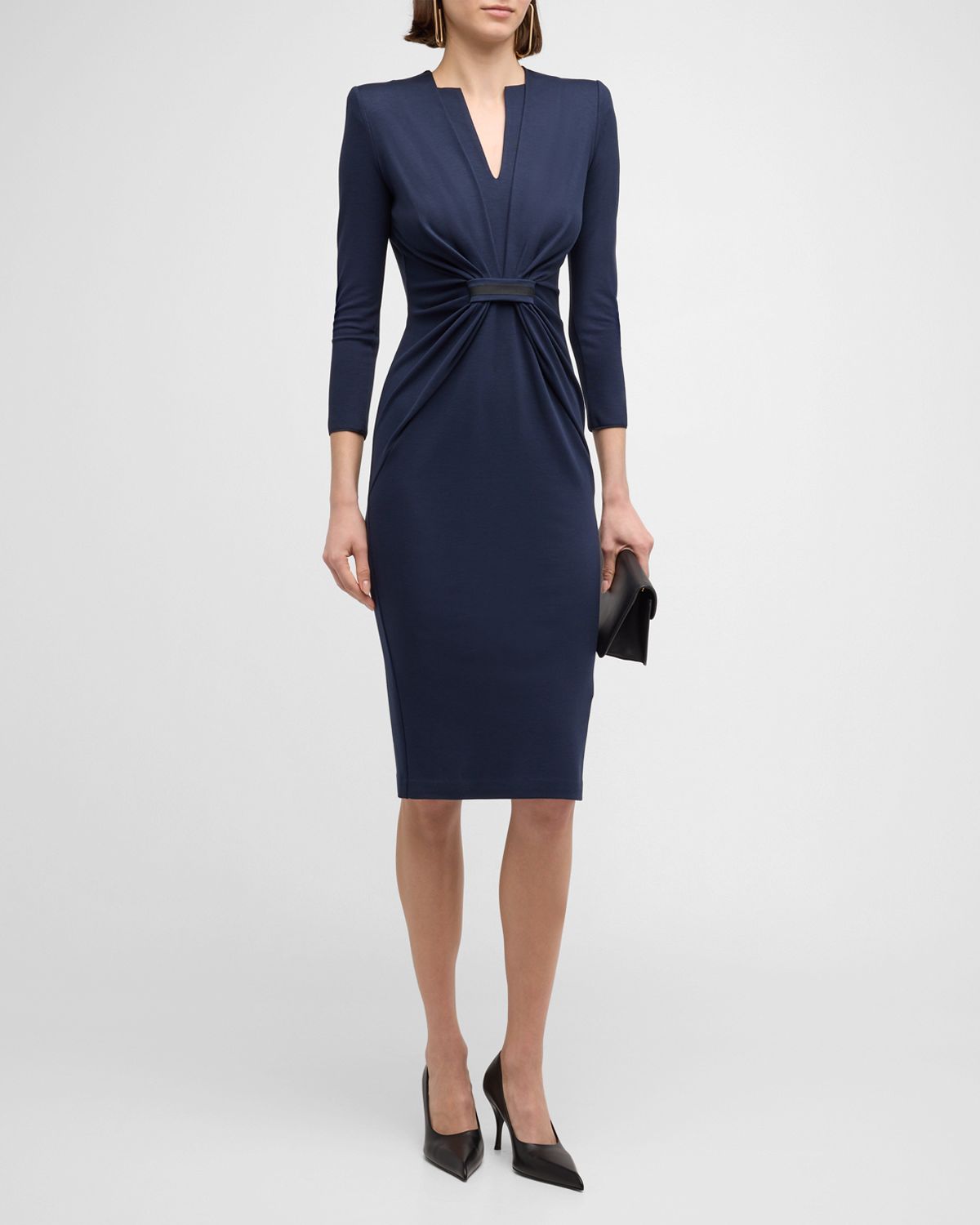 Giorgio Armani Tab Front Jersey Dress