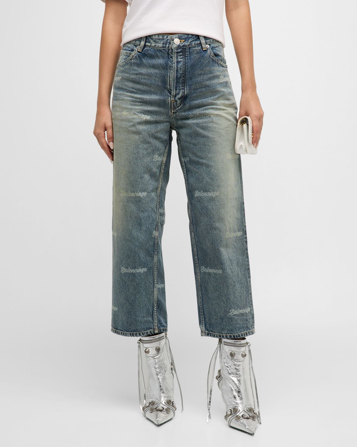 Balenciaga Girly Allover Cropped Pants