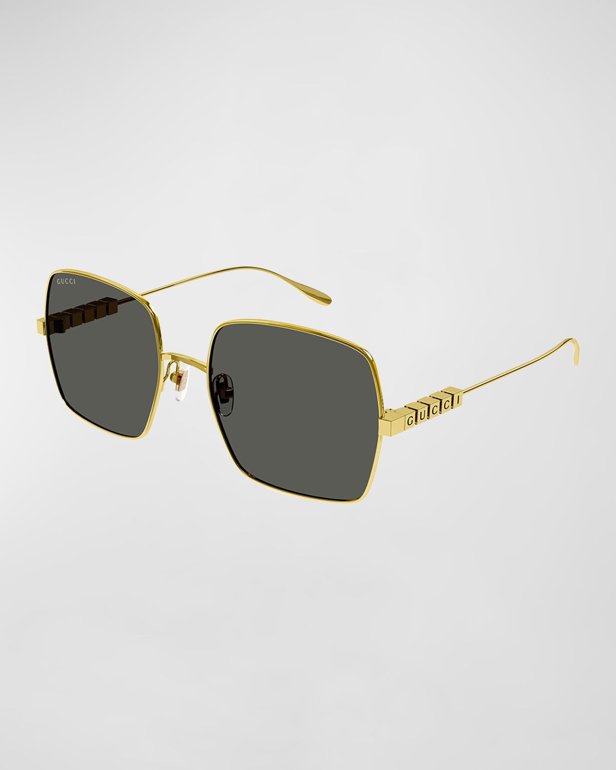 Gucci Block Logo Metal Alloy Square Sunglasses
