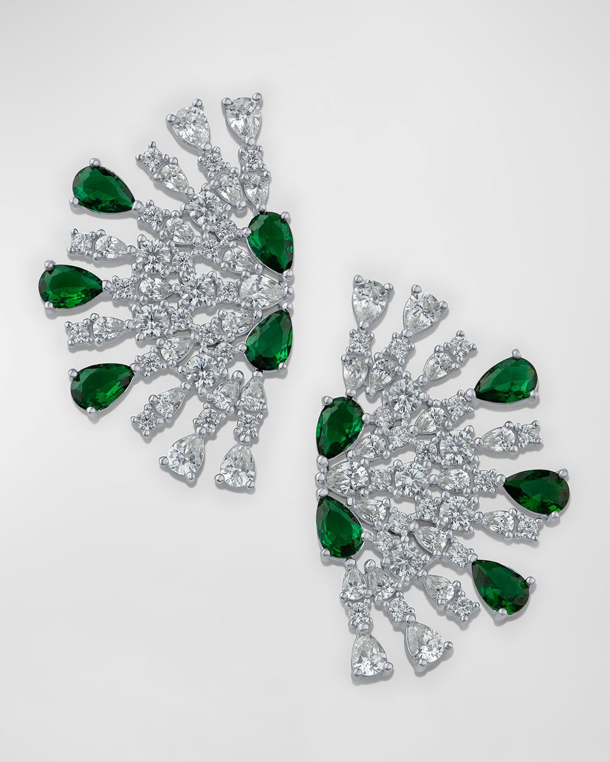 Golconda by Kenneth Jay Lane Cubic Zirconia Pear and Round Half Sparkler Earrings