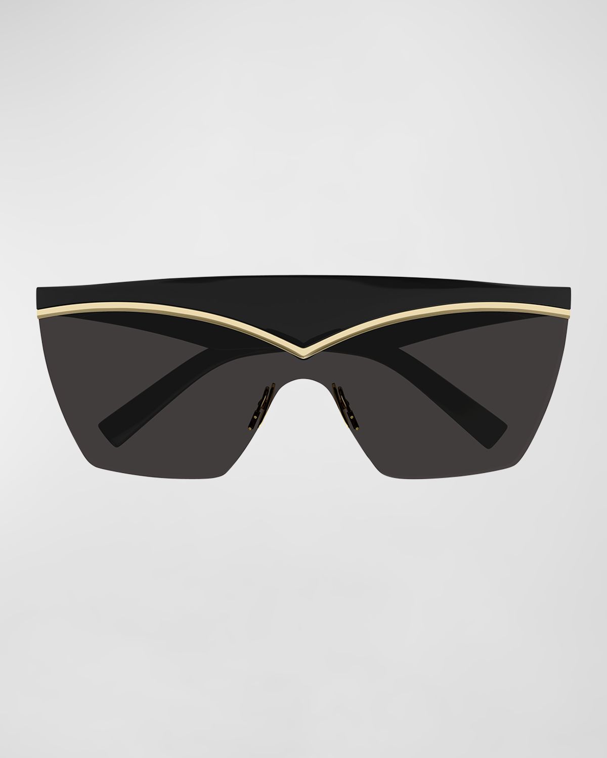 Saint Laurent Logo Acetate Shield Sunglasses