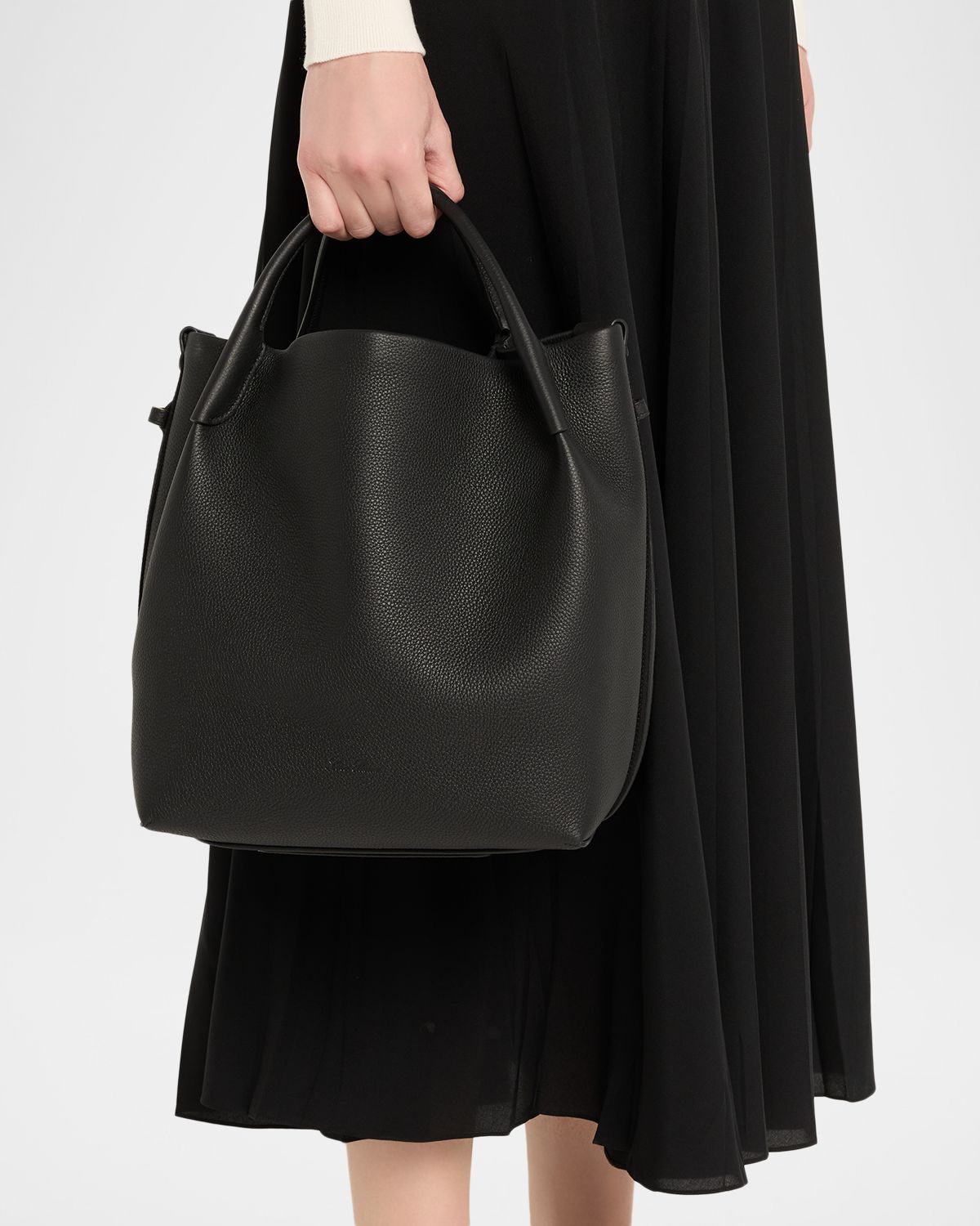 Loro Piana Large Bale Fine-Grain Leather Bag