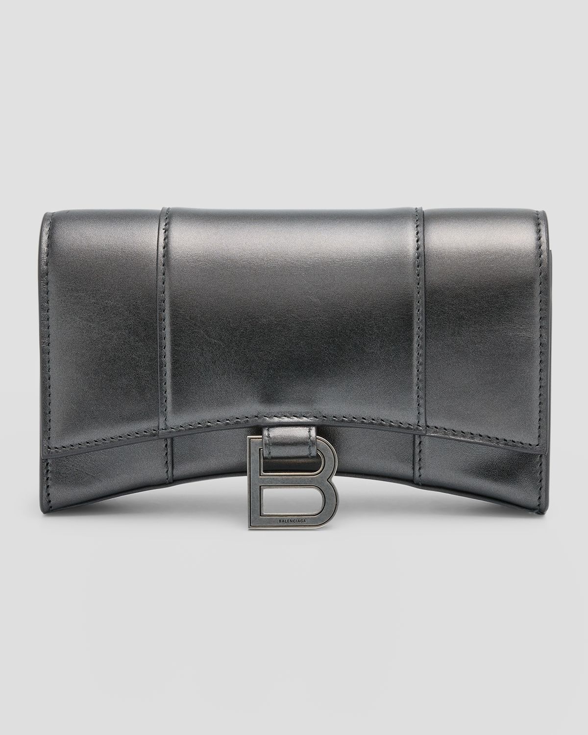 Balenciaga Hourglass Wallet On Chain Metallized