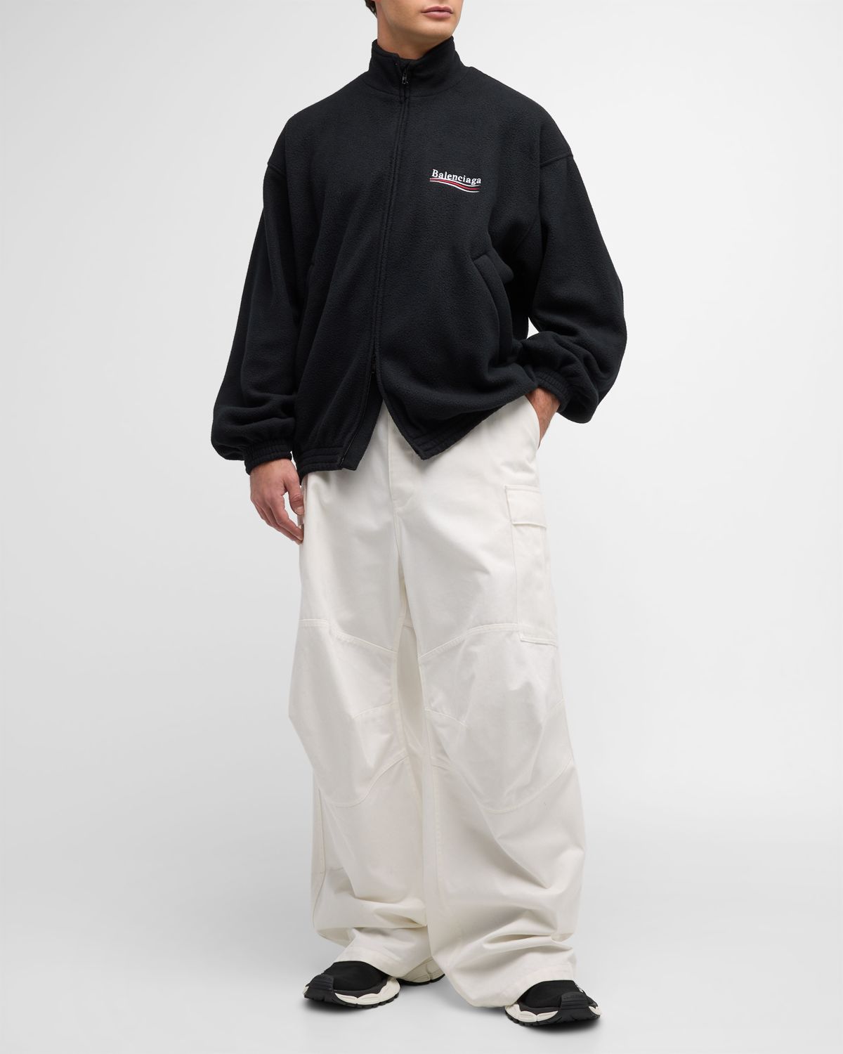 Balenciaga Men 's Political Campaign Zip-Up Jacket