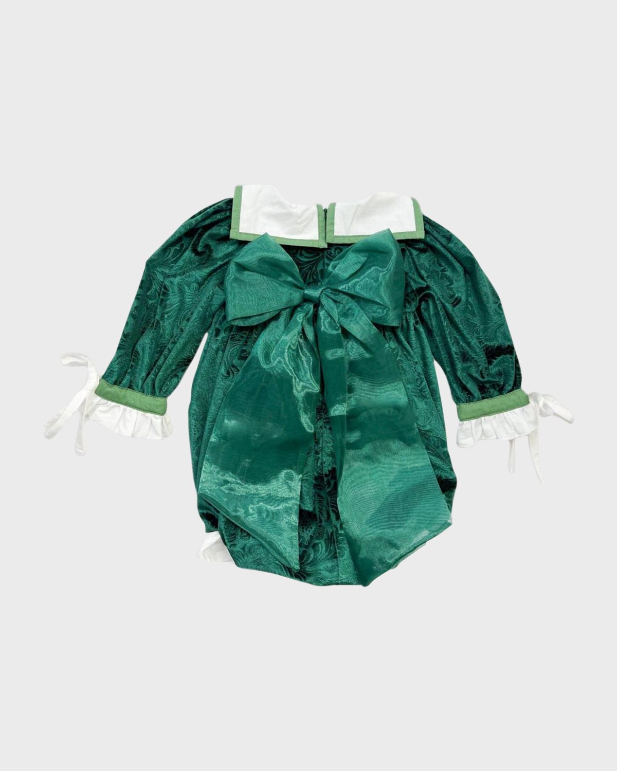 Petite Maison Kids Girl 's Everly Damask Velour Romper, Size 3M-3