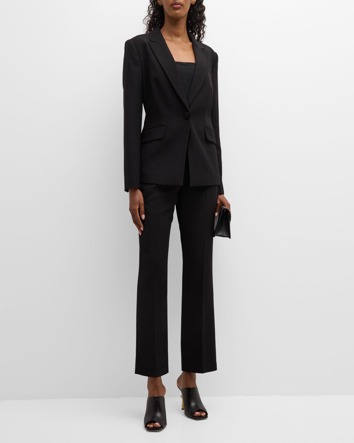 Elie Tahari The Sylvie Peak-Lapel Single-Button Blazer