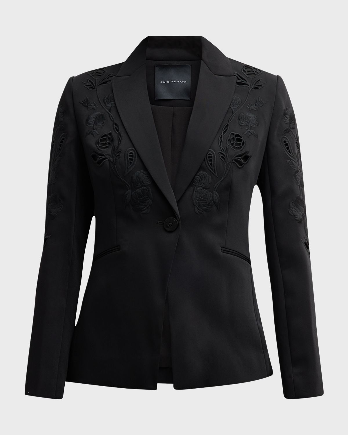 Elie Tahari The Blair Floral-Embroidered Eyelet Blazer | Thumbnail 7 Elie Tahari The Blair Floral-Embroidered Eyelet Blazer | Thumbnail 7