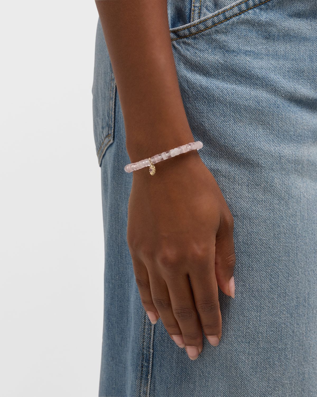 Sydney Evan 14K Yellow Gold Solar Compass Pink Sapphire Charm Bracelet