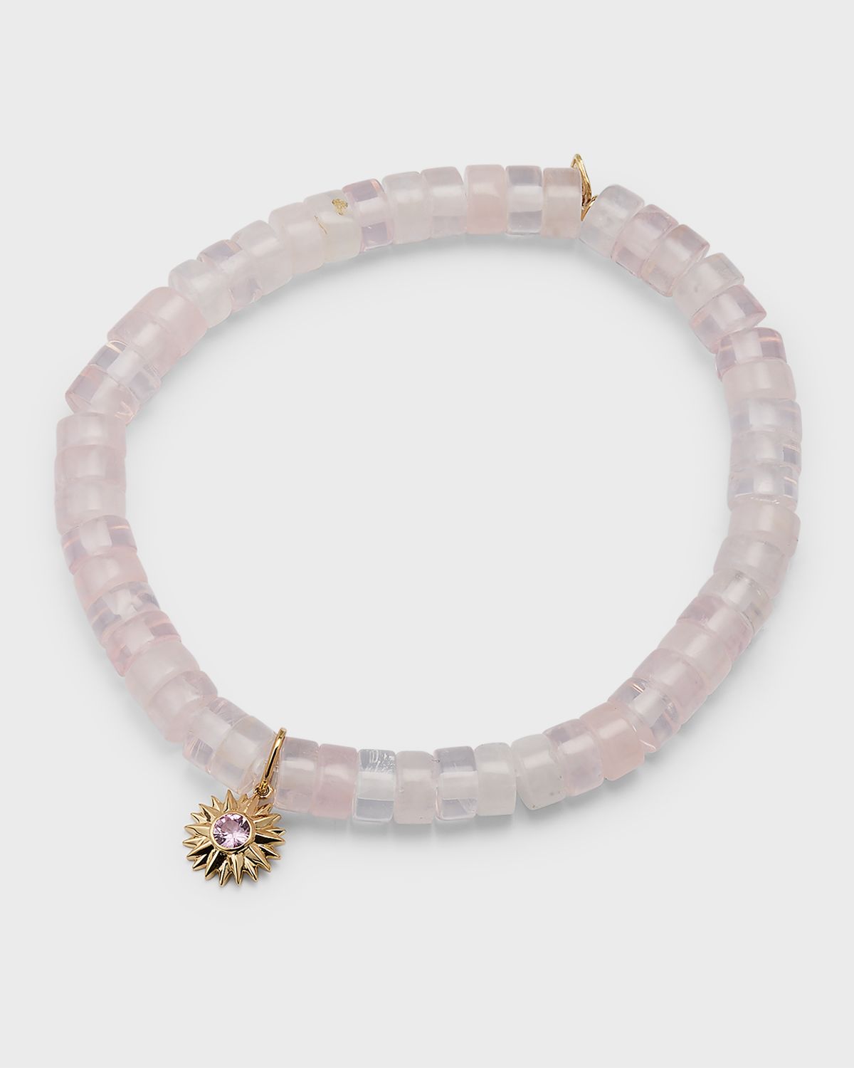 Sydney Evan 14K Yellow Gold Solar Compass Pink Sapphire Charm Bracelet