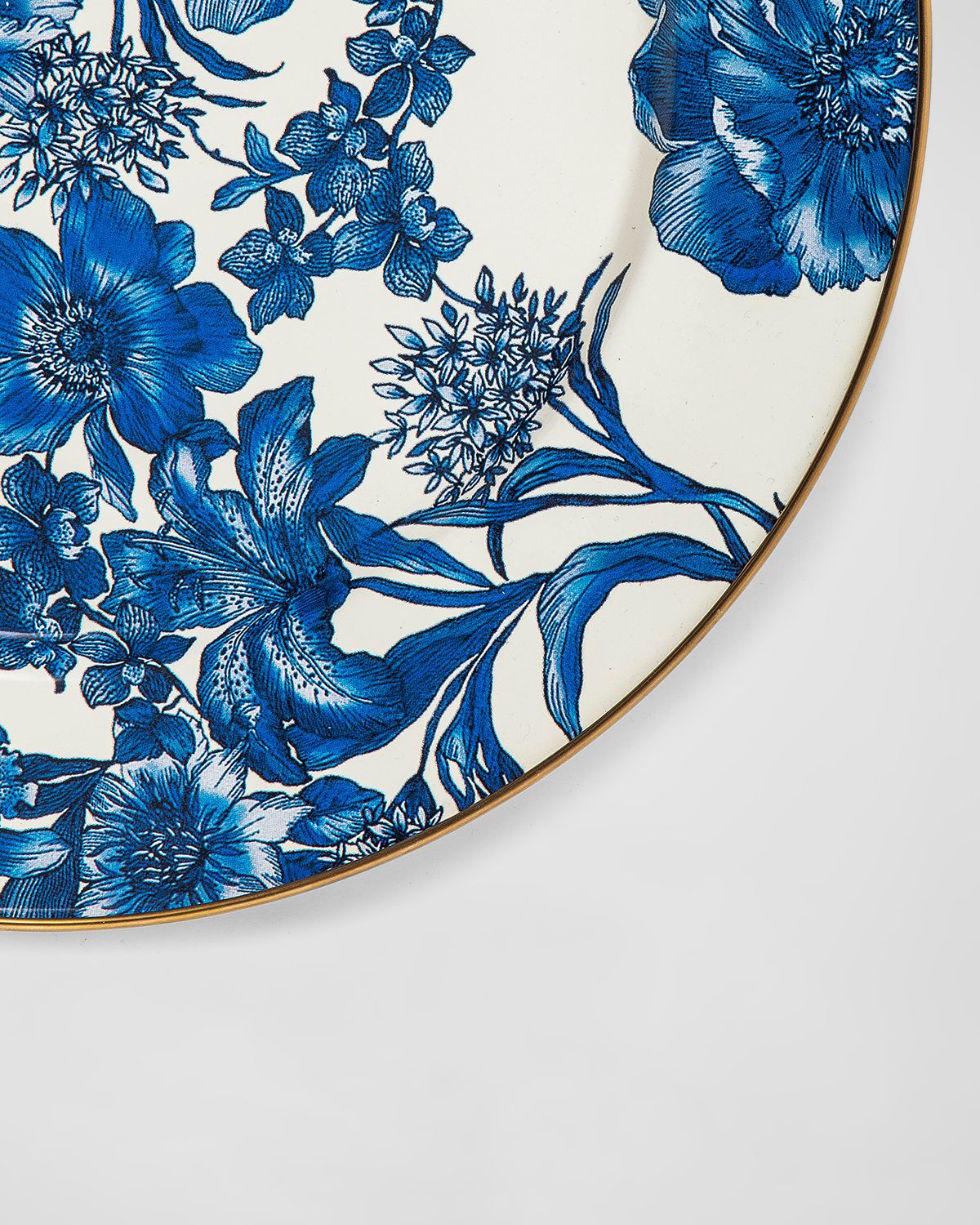 MacKenzie-Childs English Garden Royal Blue Enamel Charger Plate