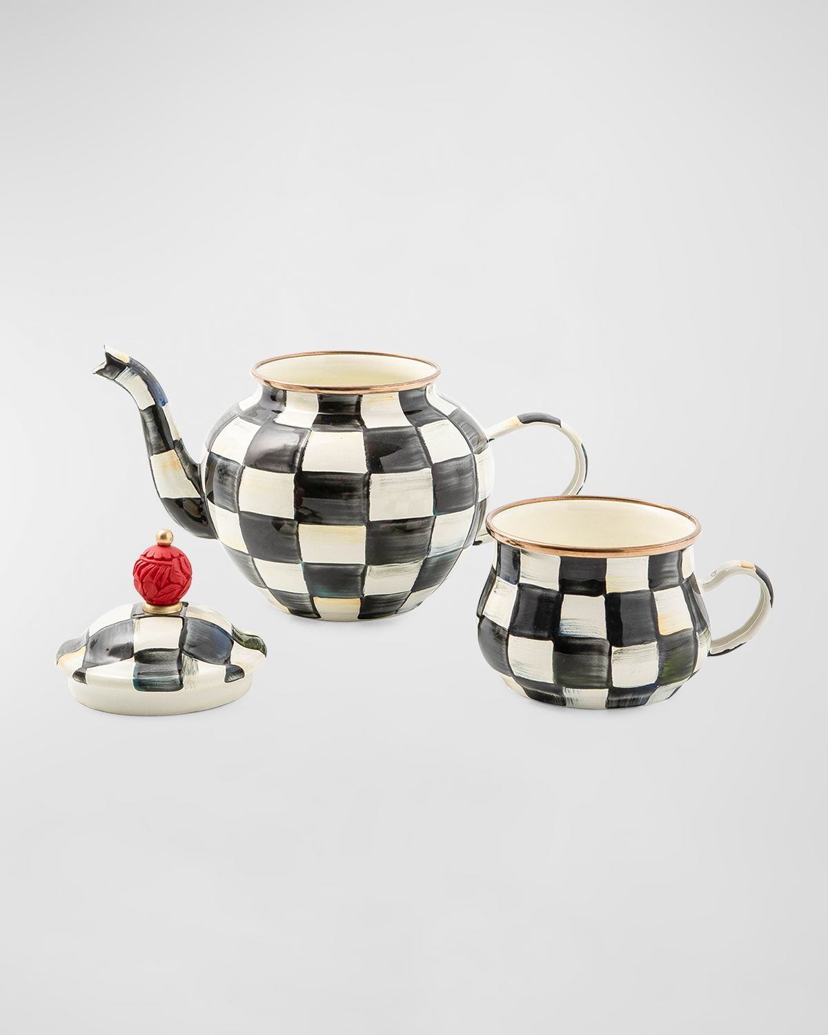 MacKenzie-Childs Courtly Check Enamel High Tea