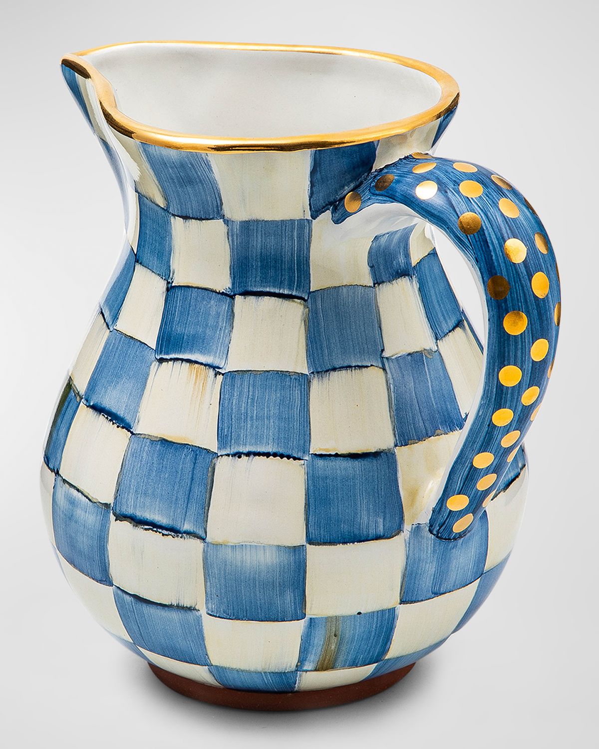 MacKenzie-Childs Royal Check Portly Pitcher