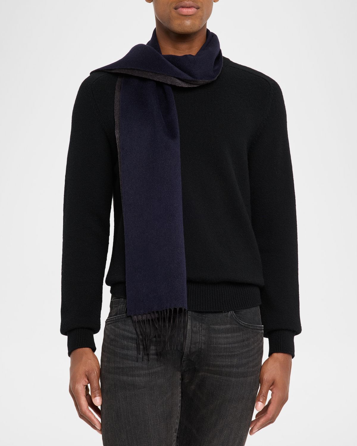 PIACENZA 1733 Men 's Two-Tone Cashmere-Silk Scarf