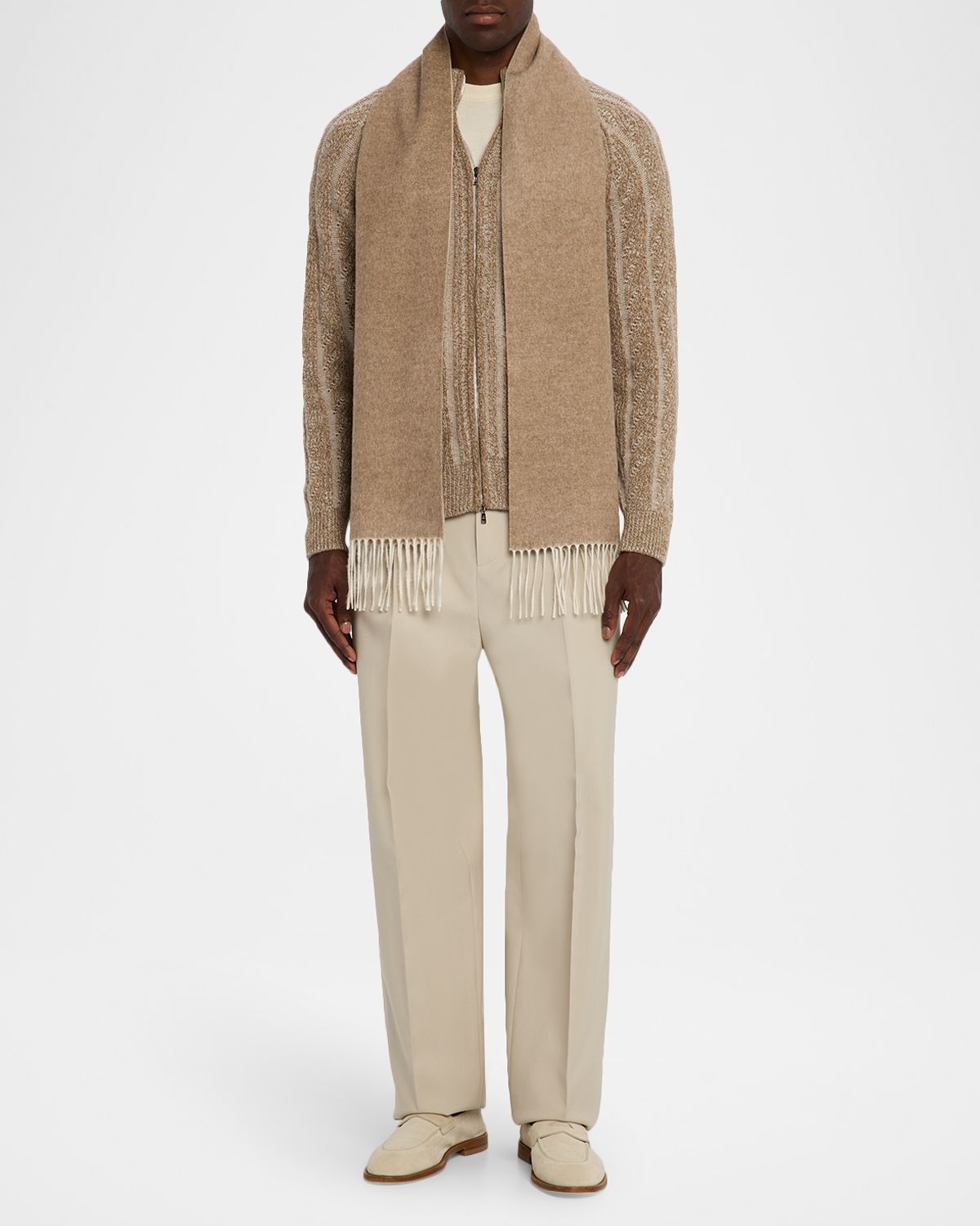 PIACENZA 1733 Men 's Two-Tone Cashmere-Silk Scarf