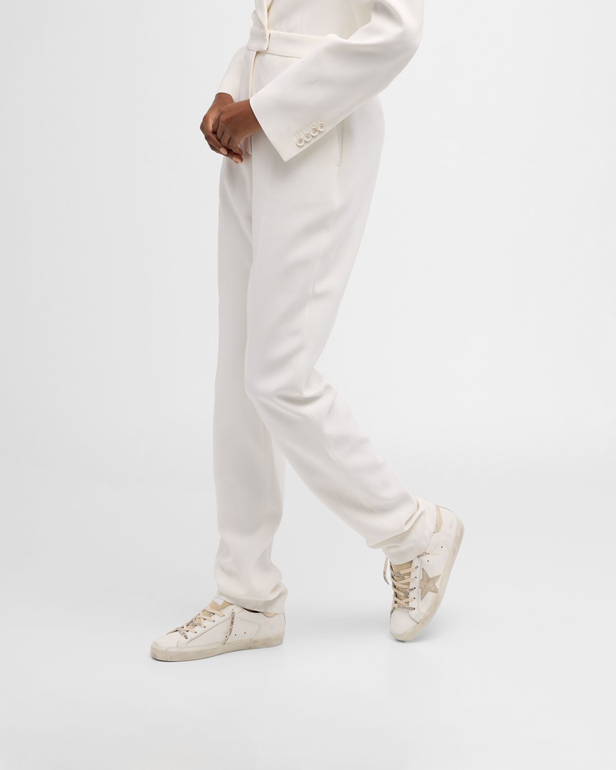 Golden Goose Super-Star Mixed Leather Low-Top Sneakers