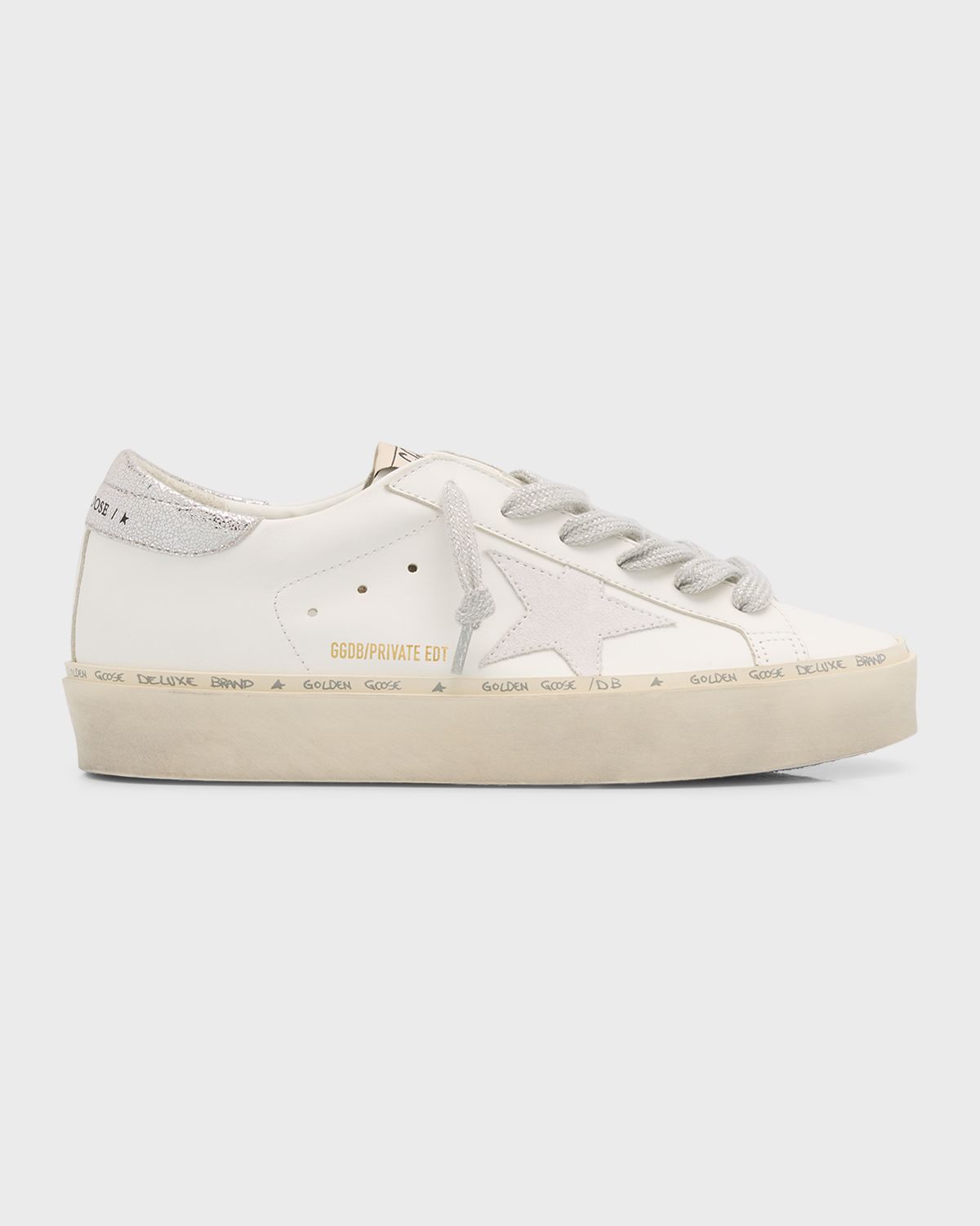 Golden Goose Hi Star Mixed Leather Low-Top Sneakers