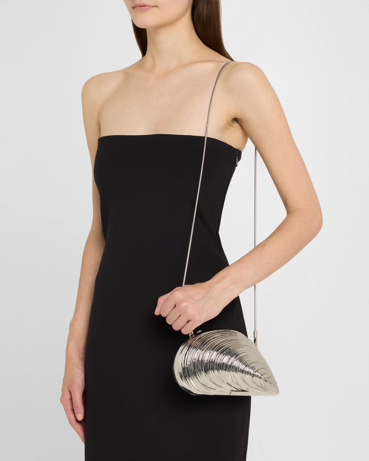 SIMKHAI Bridget Metal Oyster Shell Clutch Bag | Thumbnail 11 SIMKHAI Bridget Metal Oyster Shell Clutch Bag | Thumbnail 11