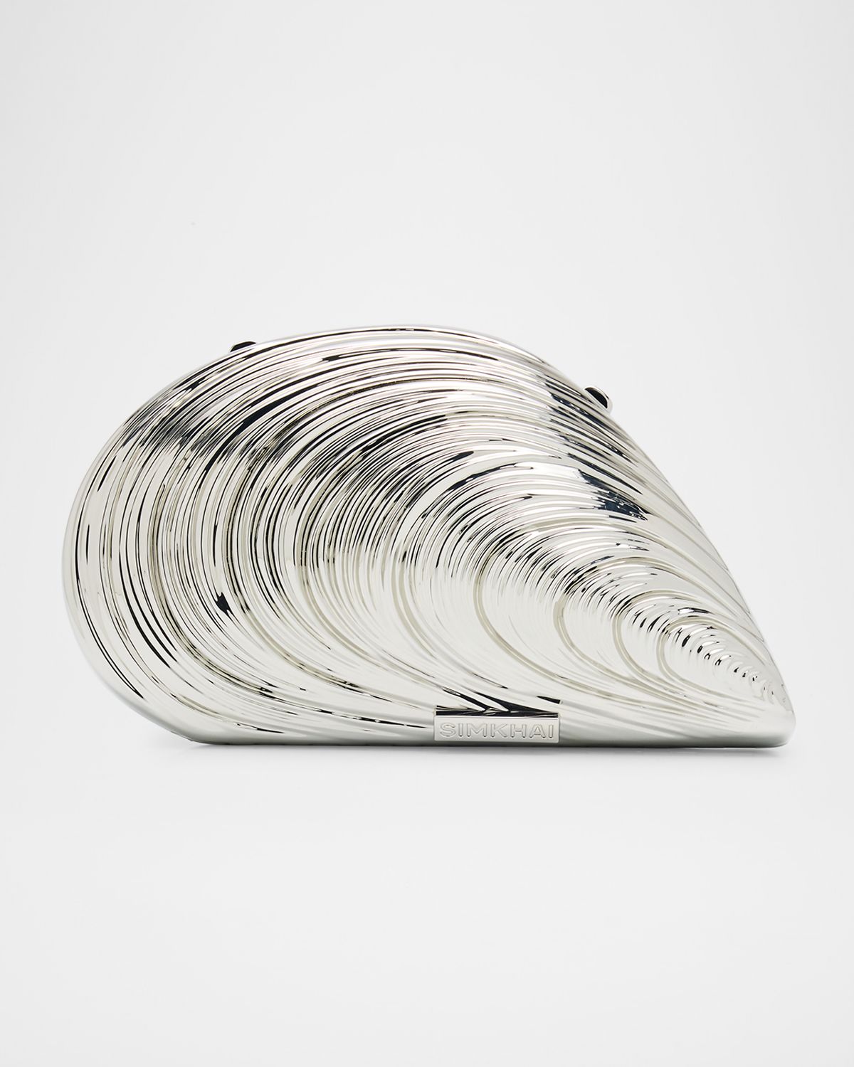 SIMKHAI Bridget Metal Oyster Shell Clutch Bag