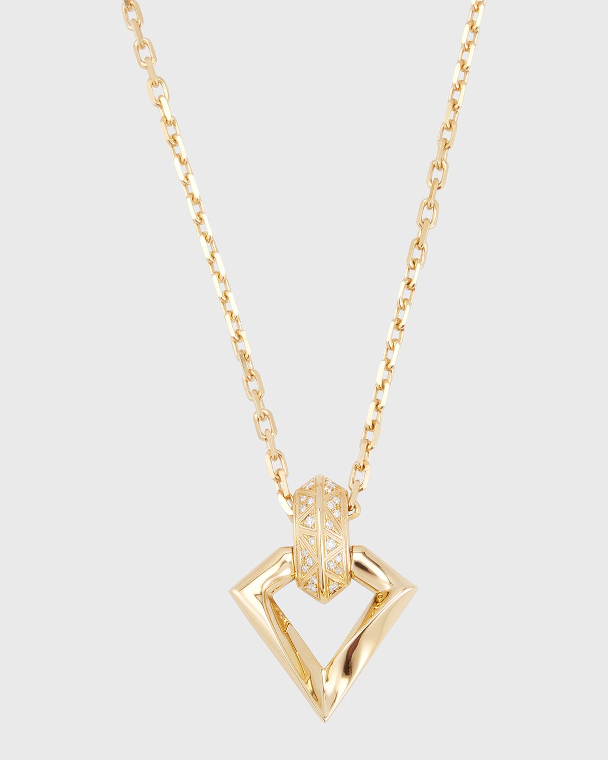 Dries Criel 18k Yellow Gold Diamond Brute Flux Pendant Necklace