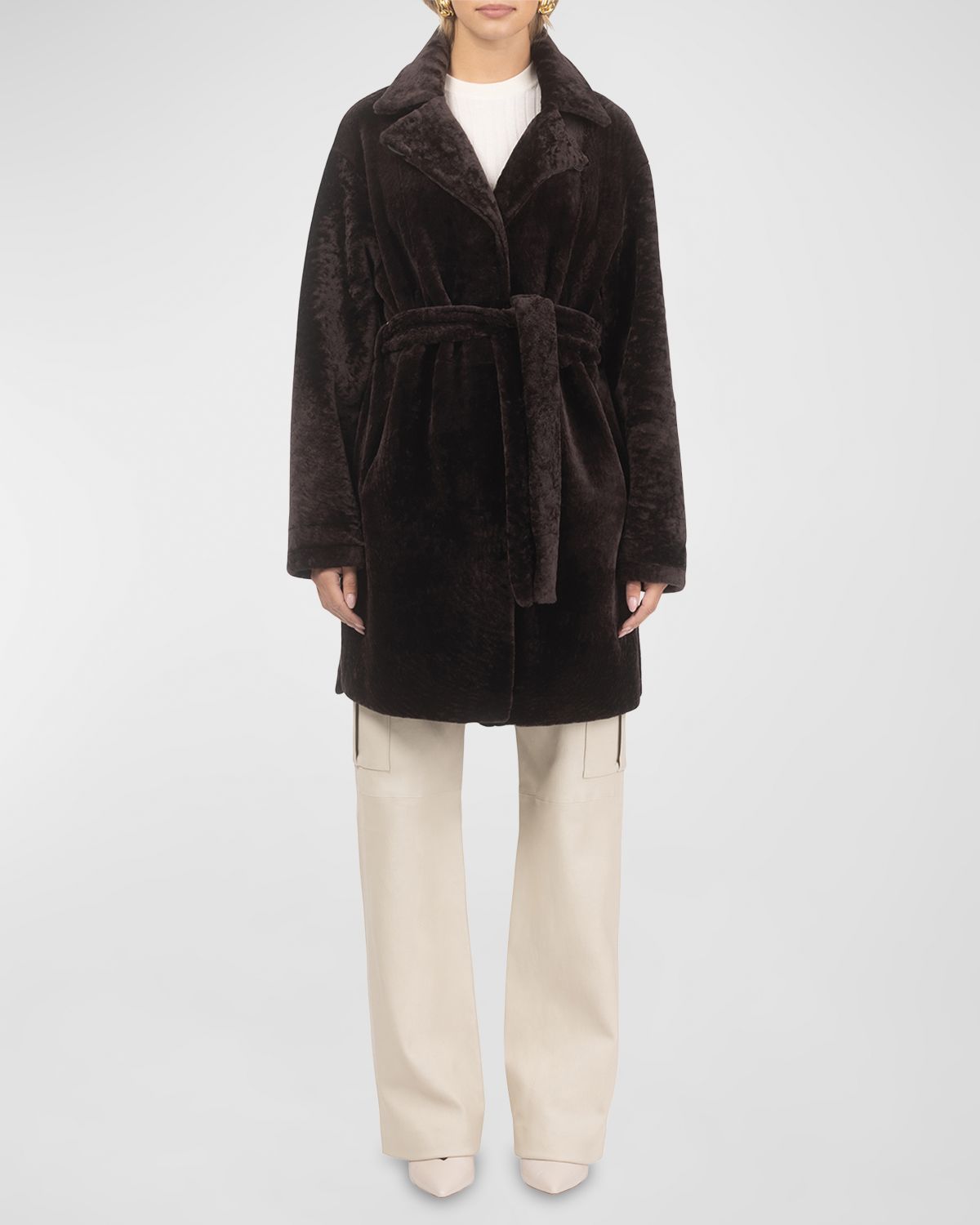 Gorski Reversible Lamb Shearling Belted Stroller Coat | Thumbnail 7 Gorski Reversible Lamb Shearling Belted Stroller Coat | Thumbnail 7