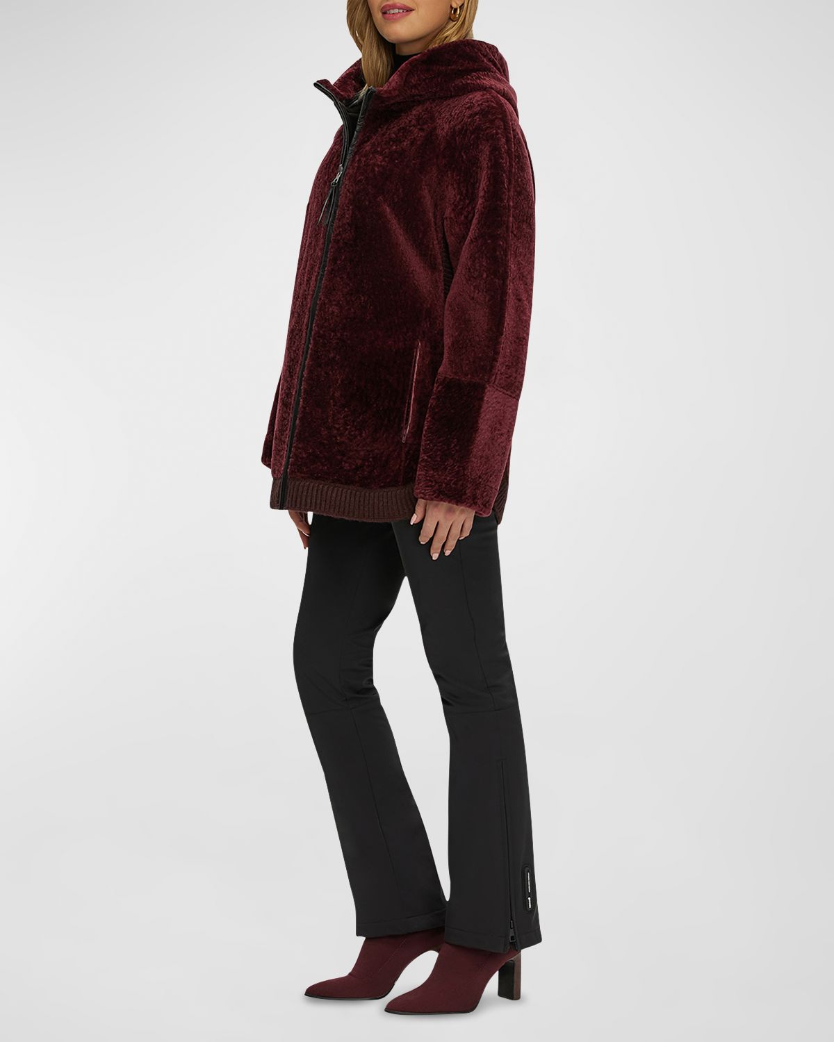 Gorski Reversible Shearling Lamb Zip Parka Jacket With Side Slits | Thumbnail 7 Gorski Reversible Shearling Lamb Zip Parka Jacket With Side Slits | Thumbnail 7