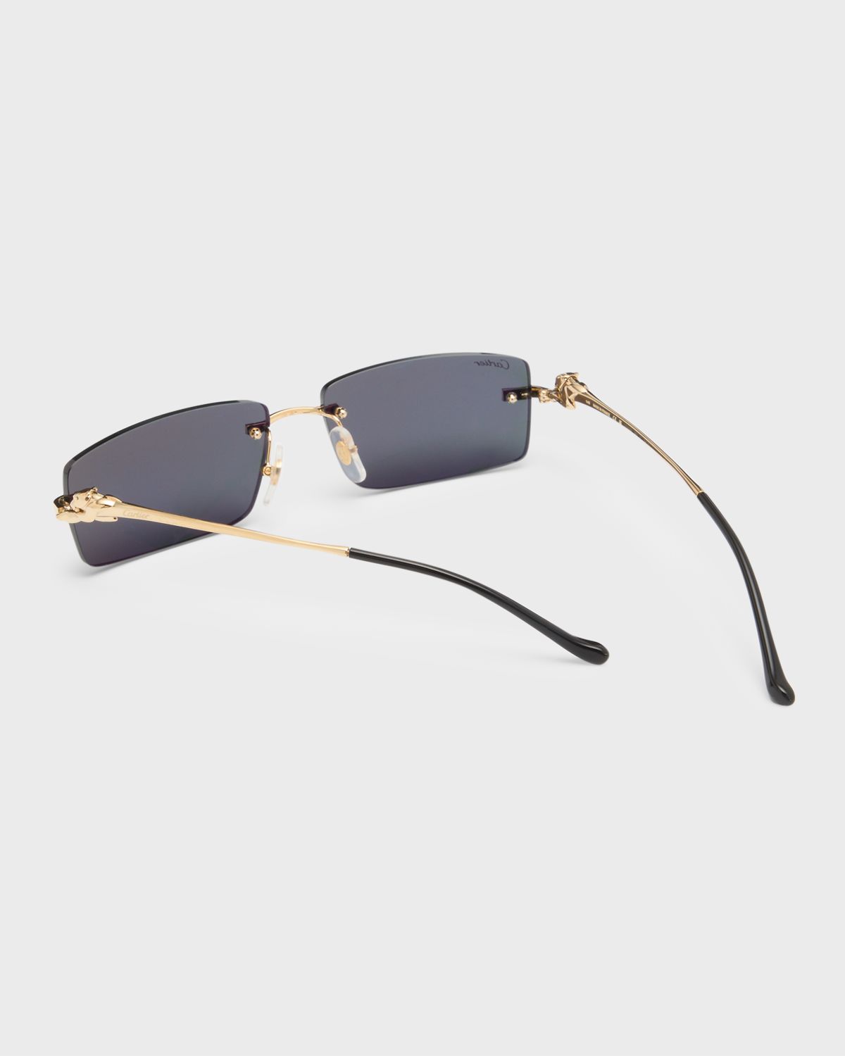 Cartier Men 's Rimless Metal Rectangle Sunglasses | Thumbnail 4