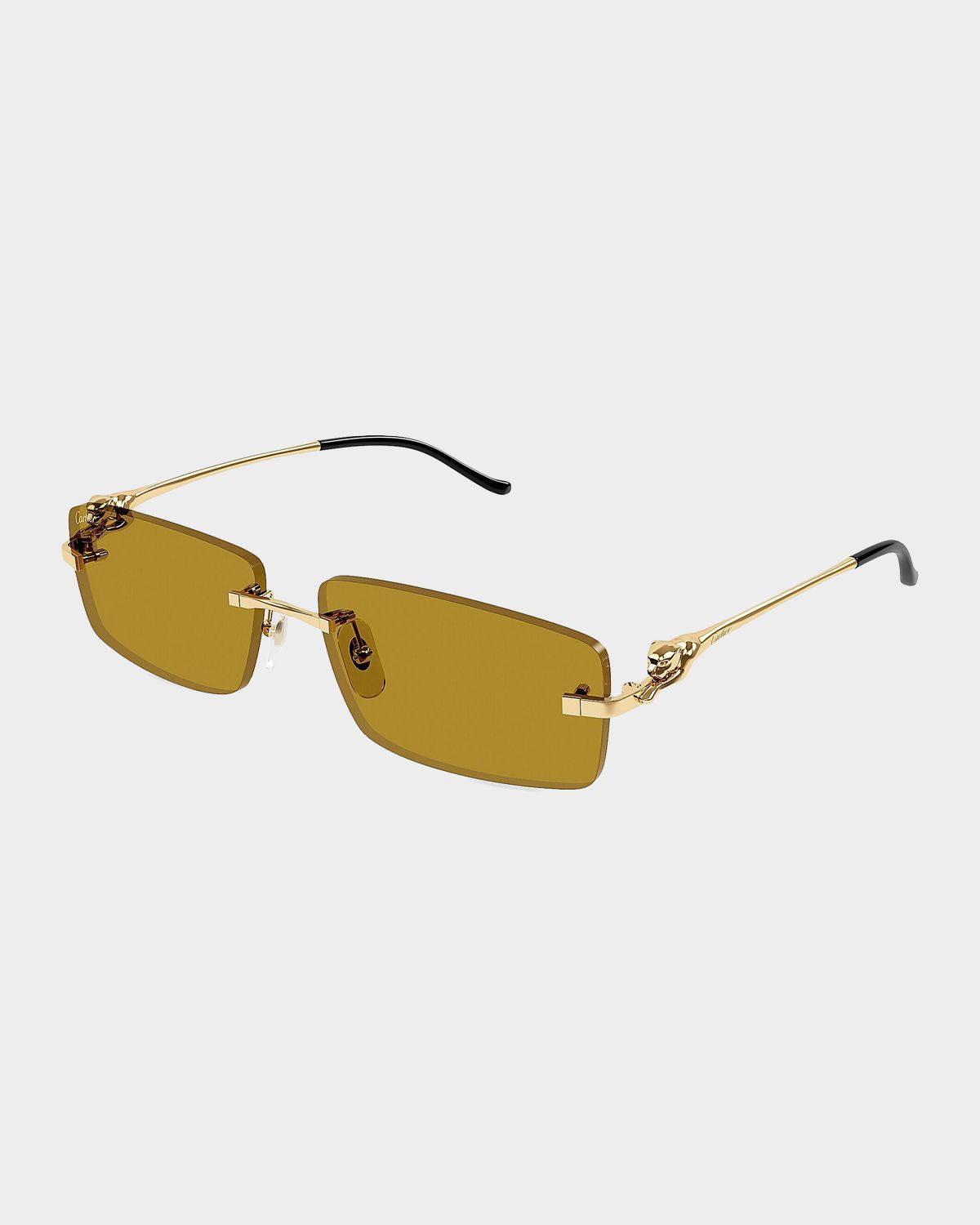 Cartier Men 's Rimless Metal Rectangle Sunglasses | Thumbnail 5