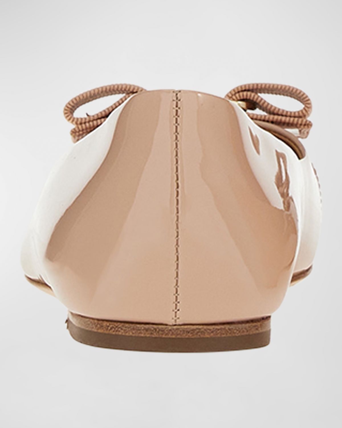 Ferragamo Varina Patent Leather Bow Ballerina Flats