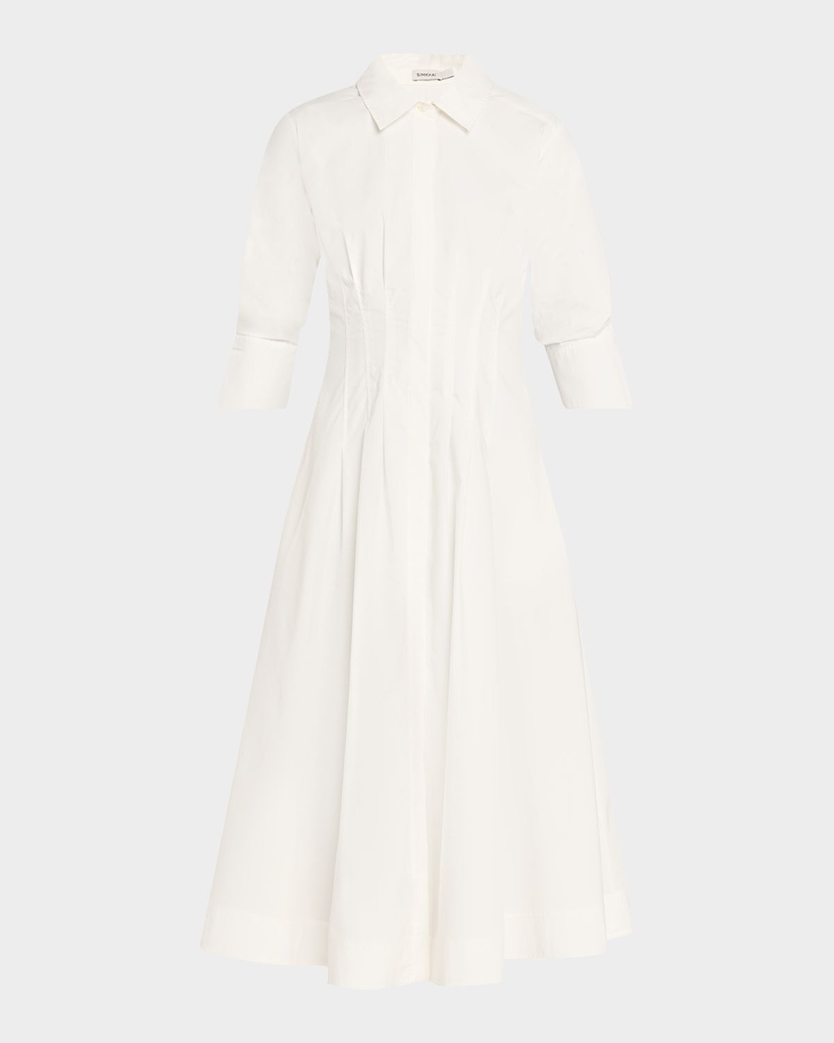 SIMKHAI Jazz Poplin Pintuck Midi Shirtdress | Thumbnail 8 SIMKHAI Jazz Poplin Pintuck Midi Shirtdress | Thumbnail 8