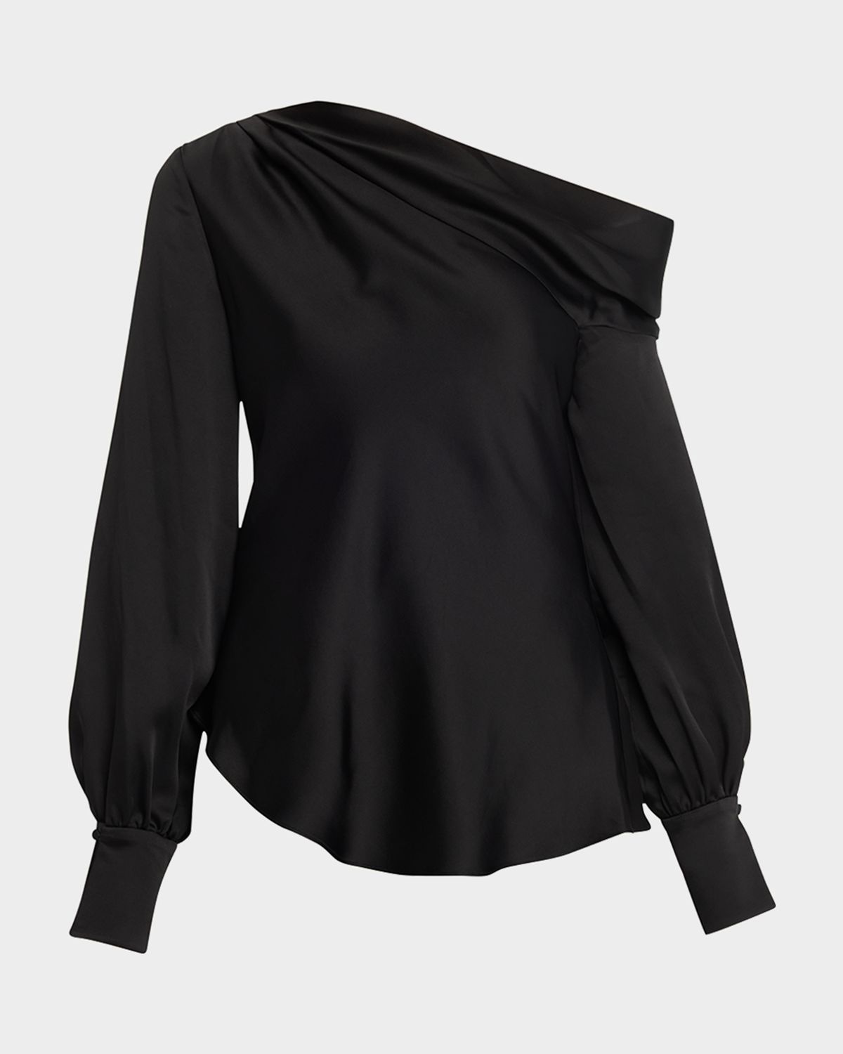 SIMKHAI Alice Draped Satin One-Shoulder Top | Thumbnail 8