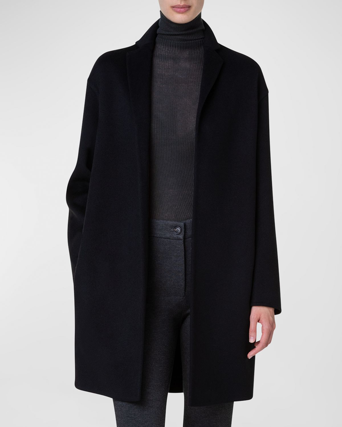 Akris Mae Brushed Cashmere Coat