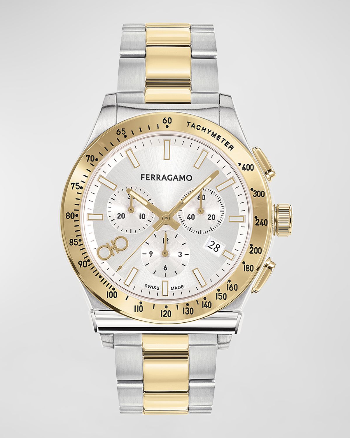 Ferragamo Men 's 42mm  1927 Chrono Watch with Bracelet Strap, Two Tone | Thumbnail 5