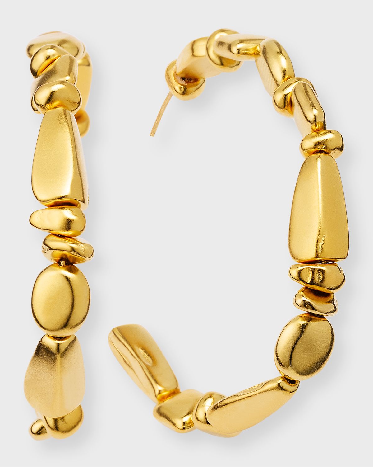Ben-Amun 24k Gold Electroplated Nuggets Hoop Earrings