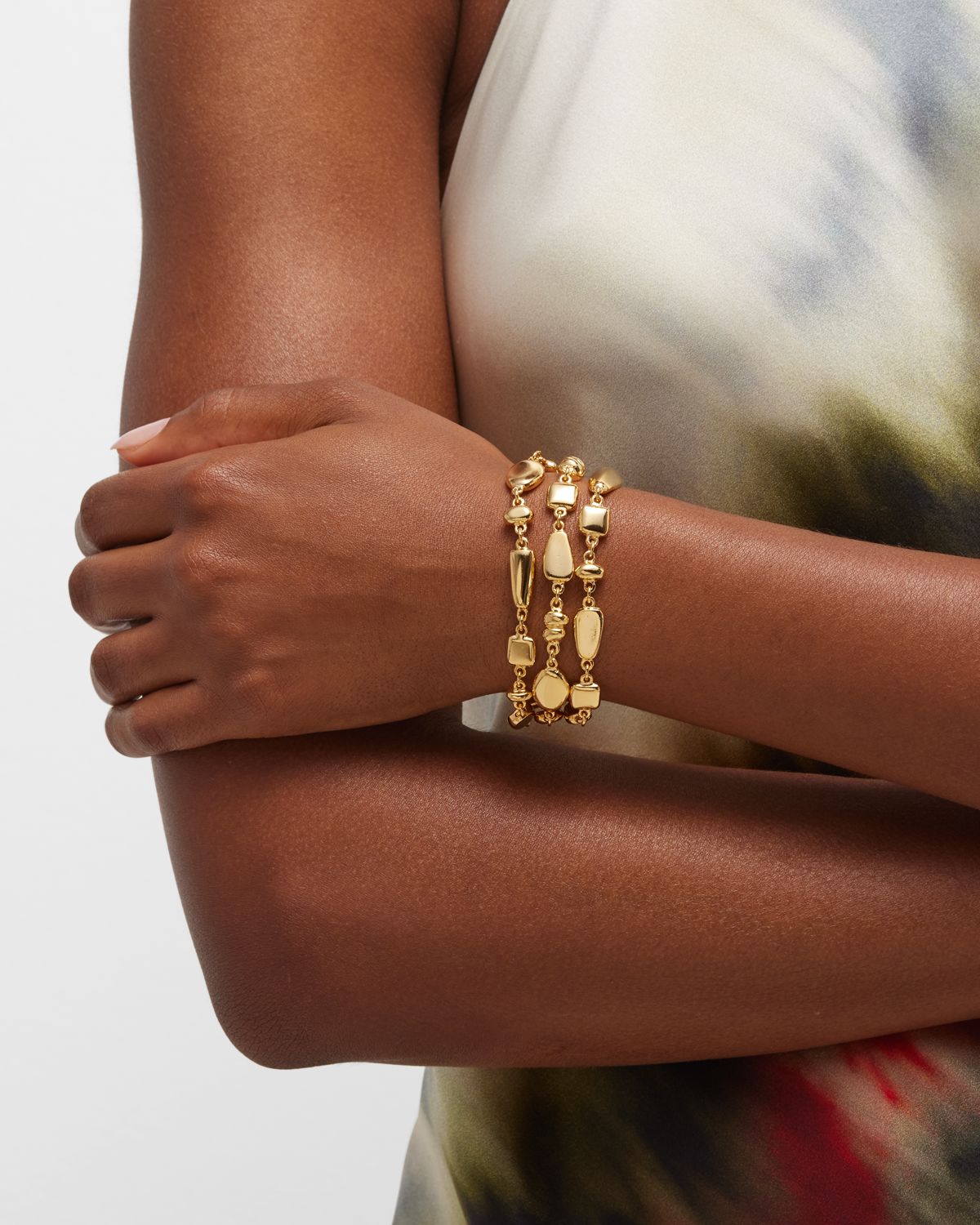 Ben-Amun 3-Row Gold Nuggets Bracelet