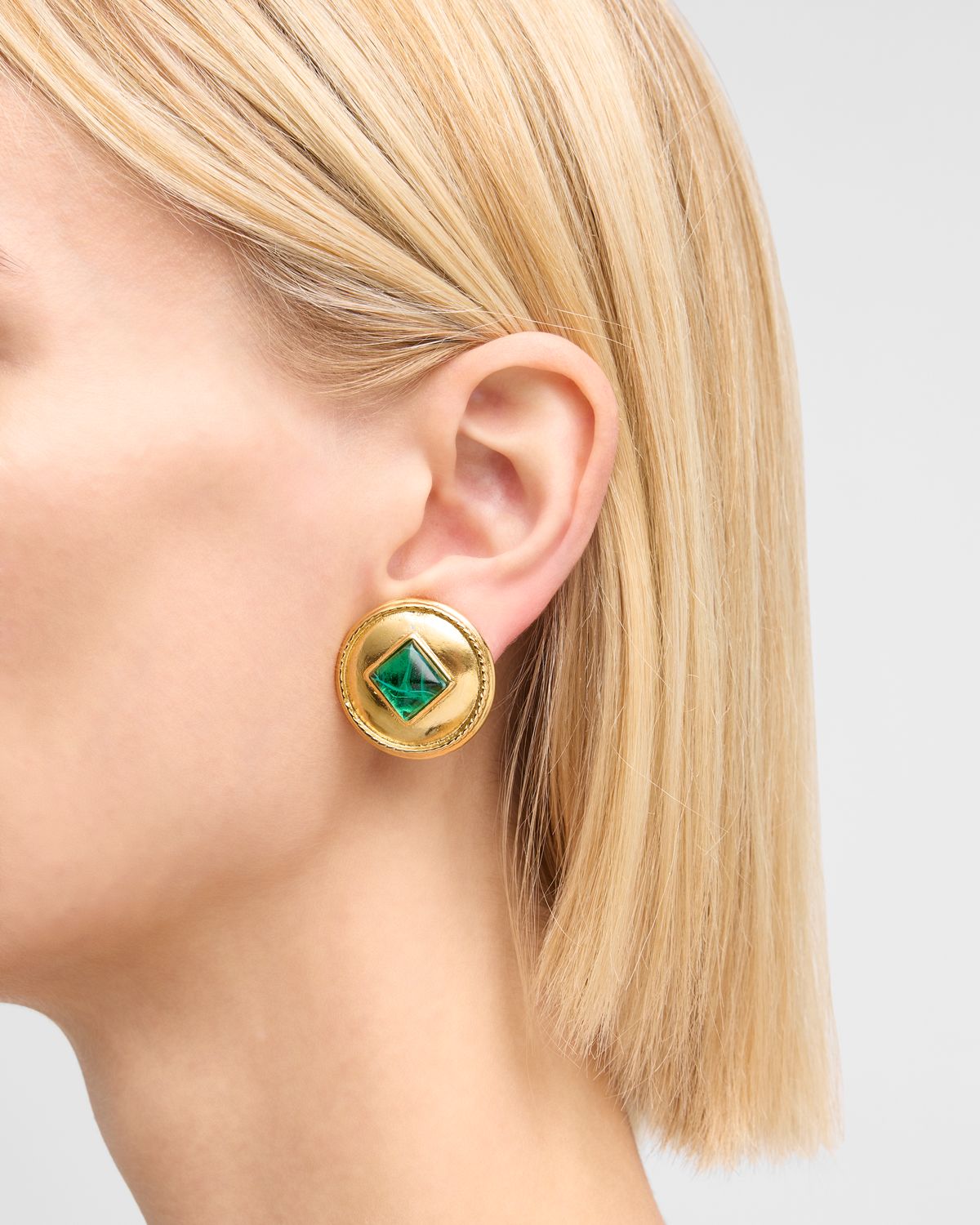 Ben-Amun 24K Gold and Emerald Clip-On Earrings