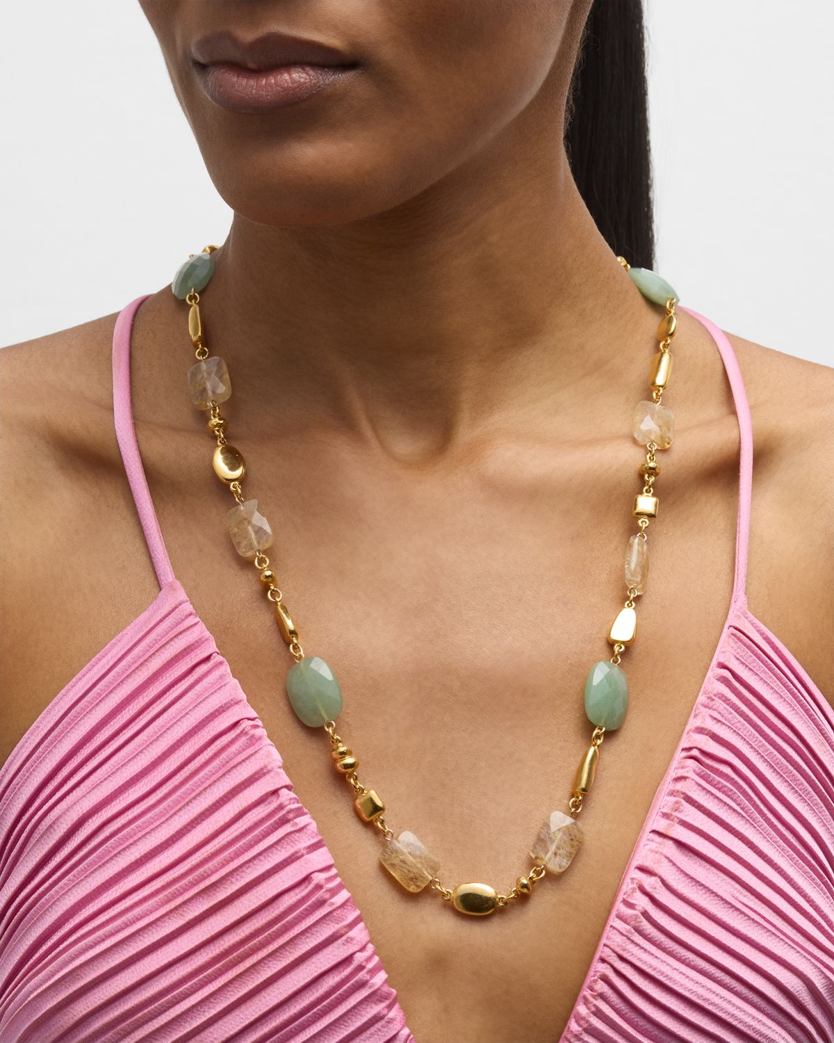 Ben-Amun Stones and Gold Nugget Necklace