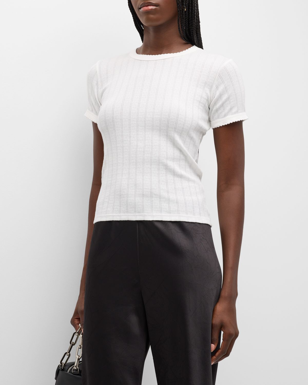LESET Pointelle Slim Fit Tee