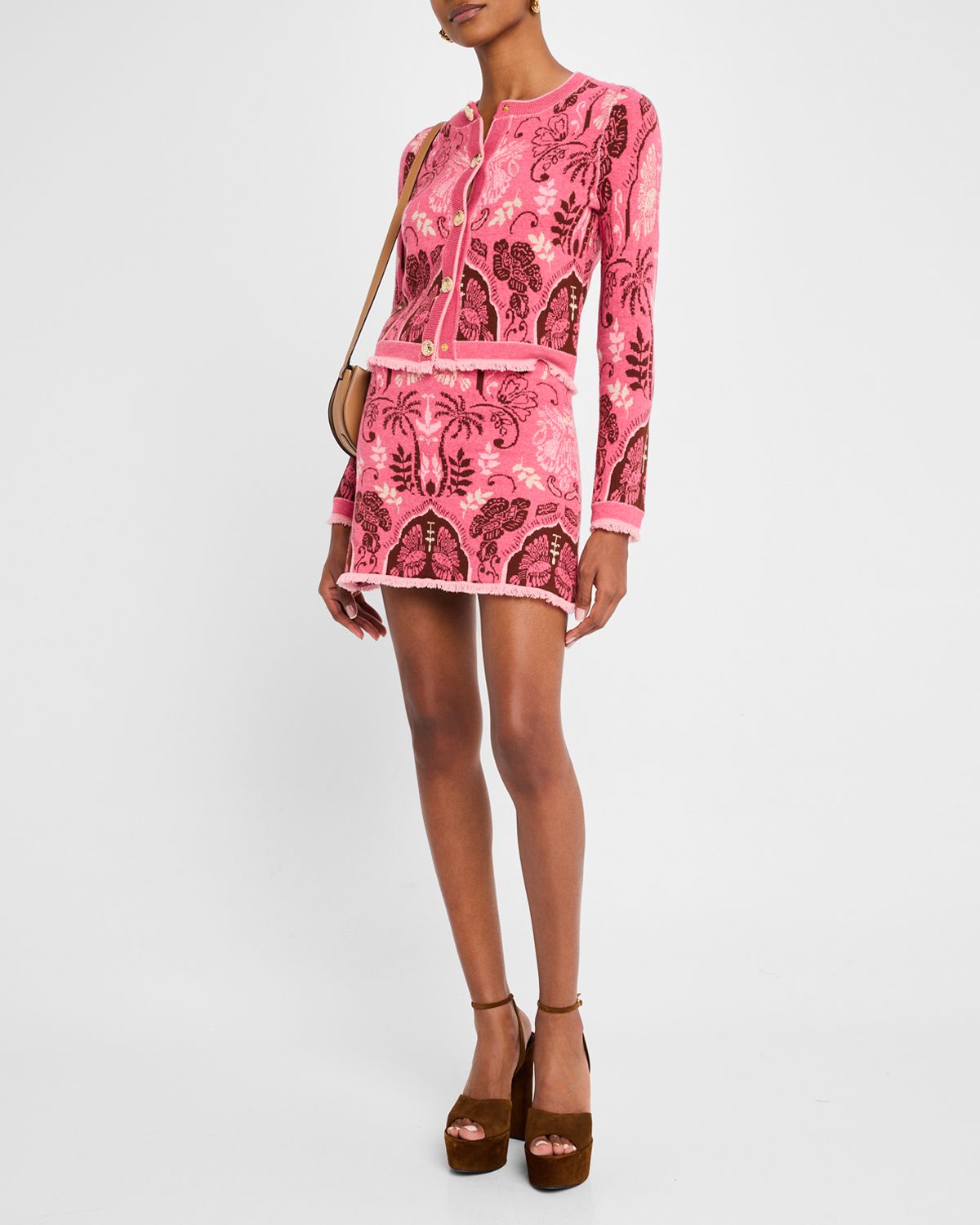 Cara Cara Lindy Jacquard Knit Wool-Blend Mini Skirt