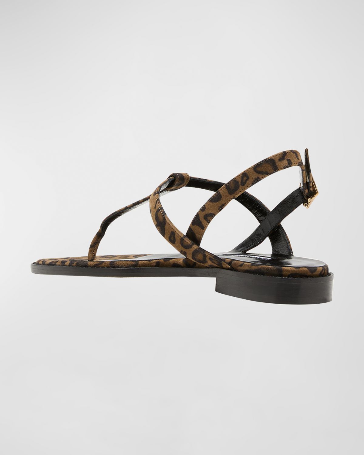 Manolo Blahnik Hata Leopard Thong Slingback Sandals