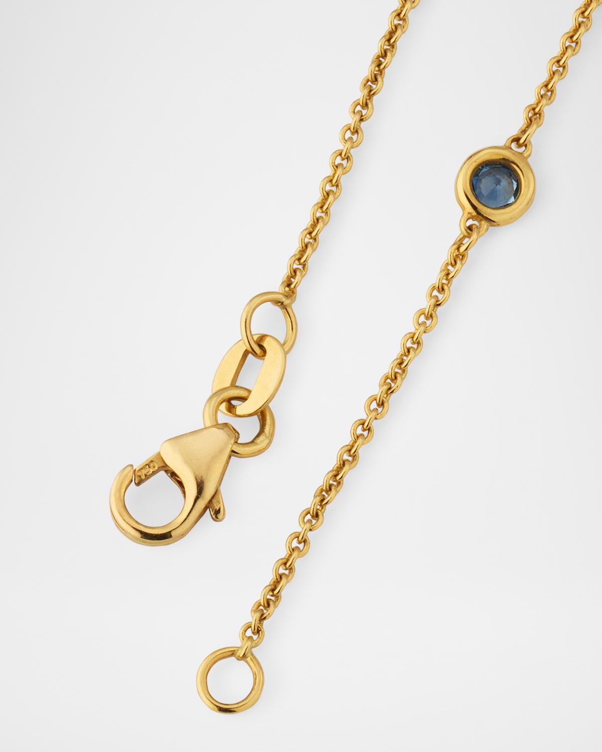 Krisonia 18K Yellow Gold Multicolor Sapphire Chain Necklace, 18"L | Thumbnail 3