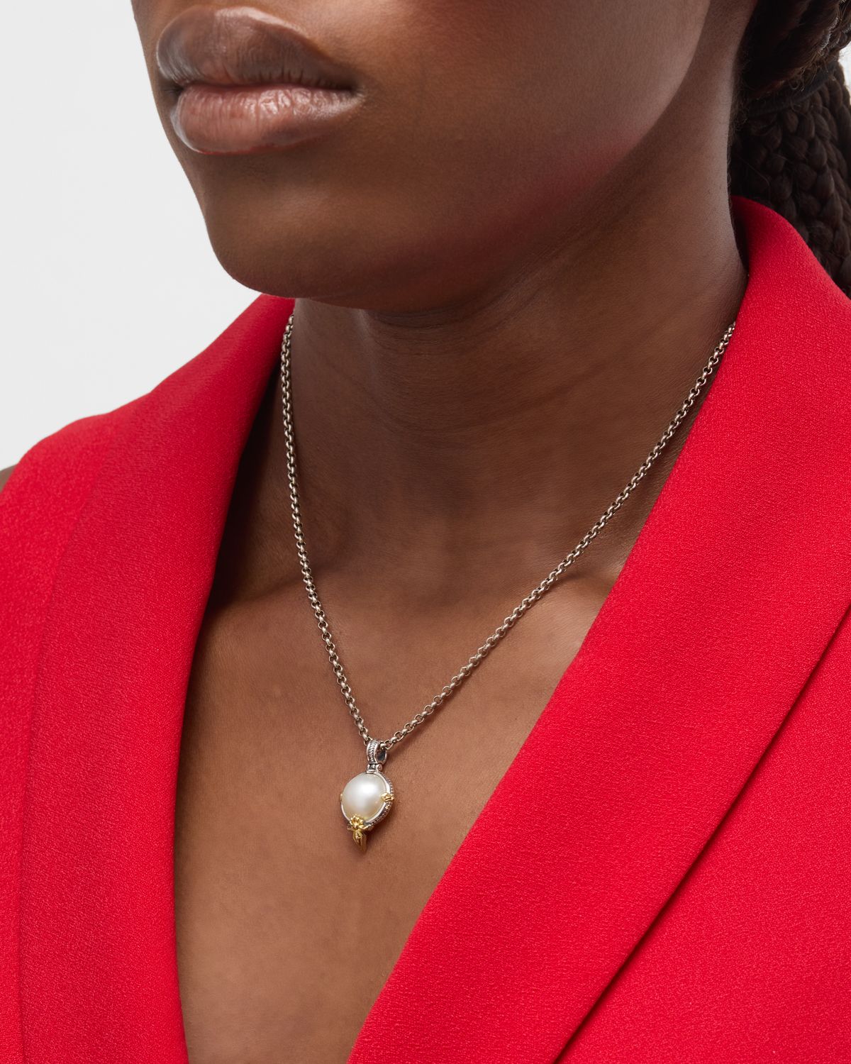 Konstantino Sterling Silver and 18K Gold Pearl Pendant