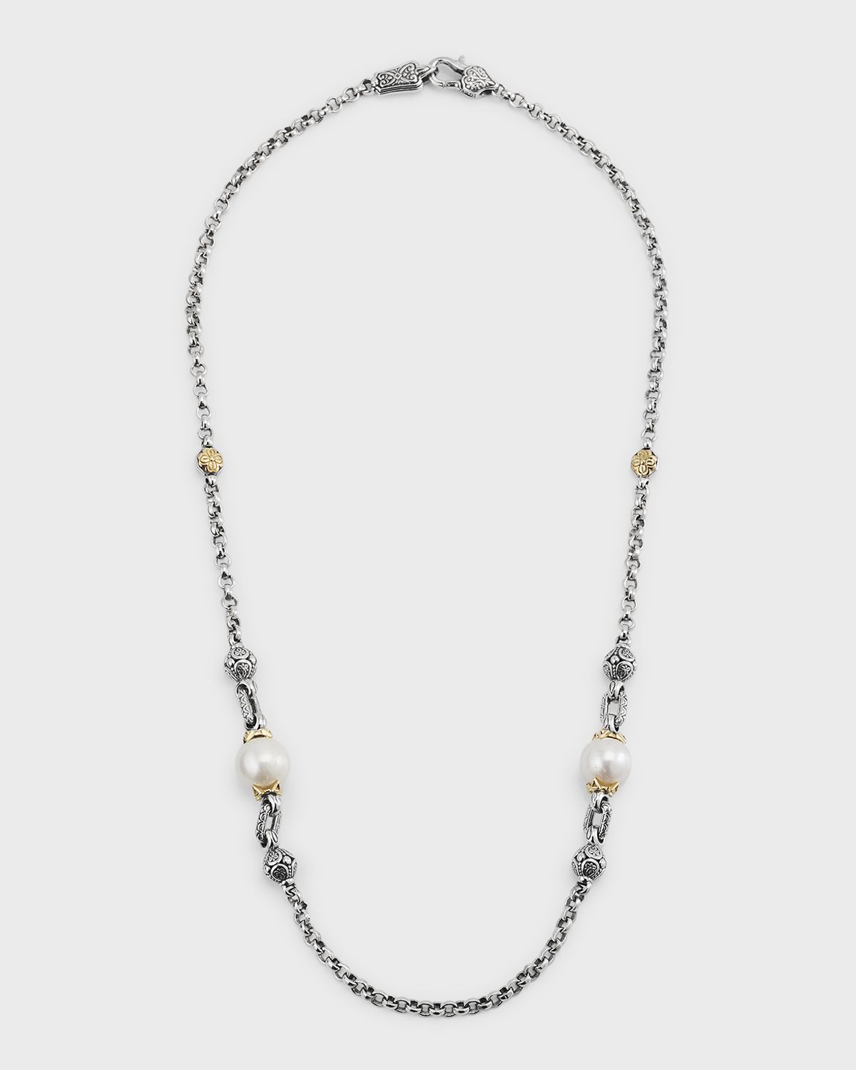 Konstantino Sterling Silver and 18K Gold Pearl Necklace