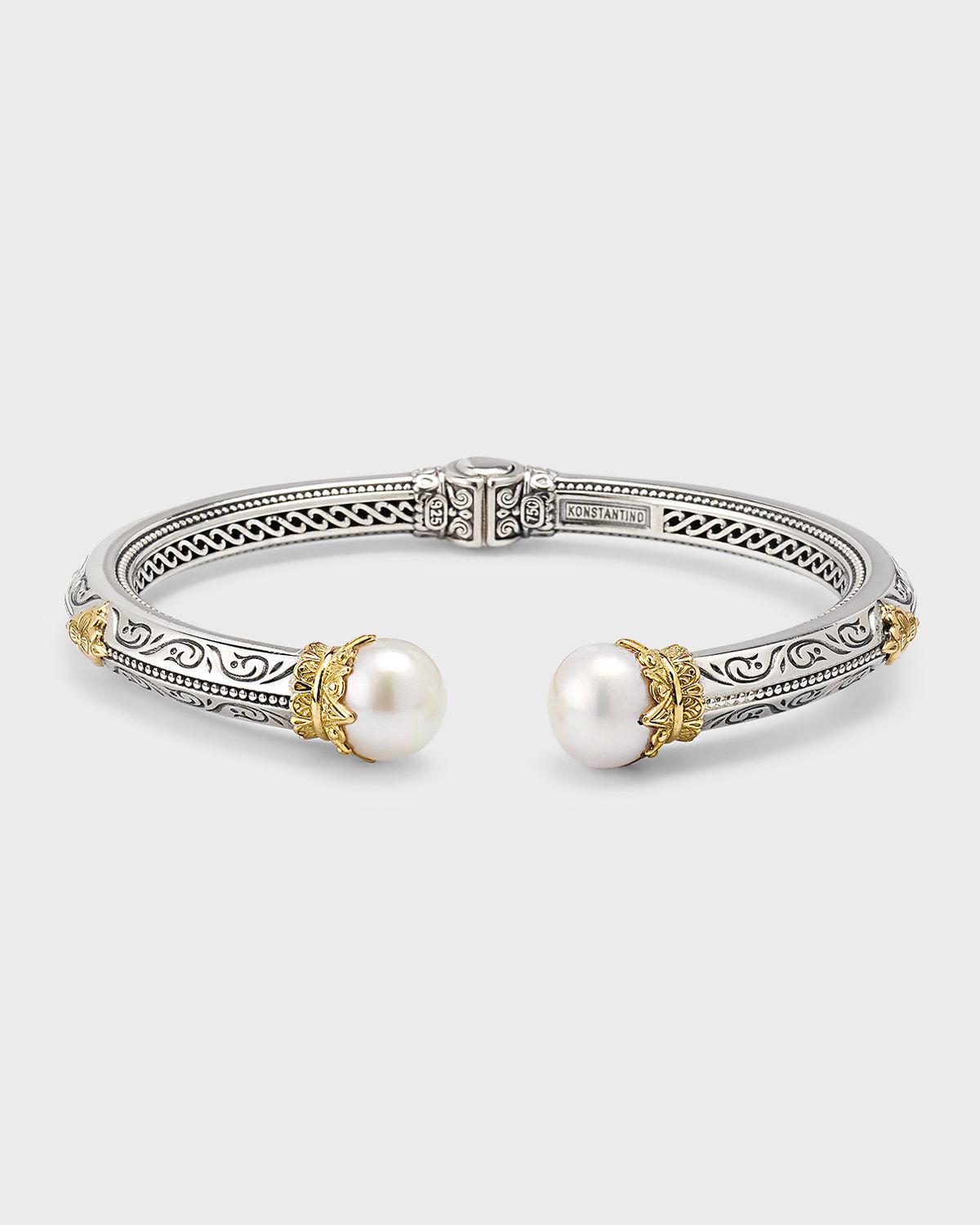Konstantino Silver and 18K Gold Cuff Bracelet with Pearls