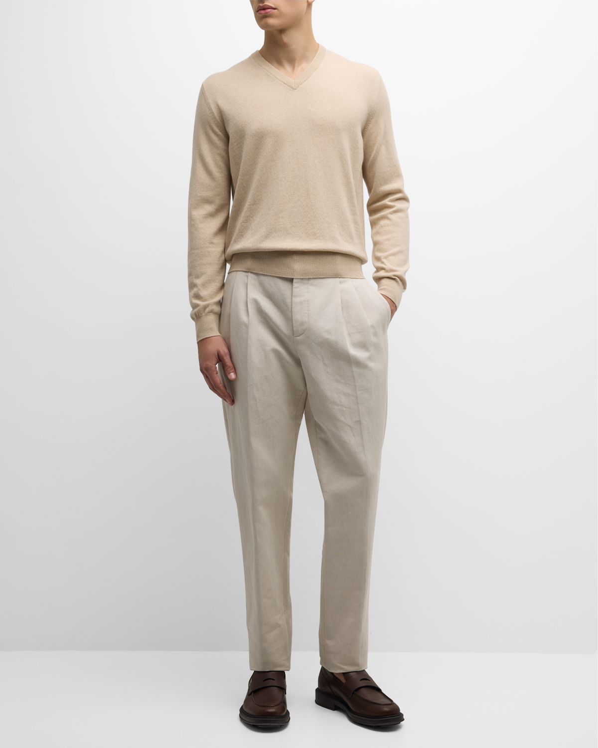 Loro Piana Men 's Scollo Baby Cashmere V-Neck Sweater