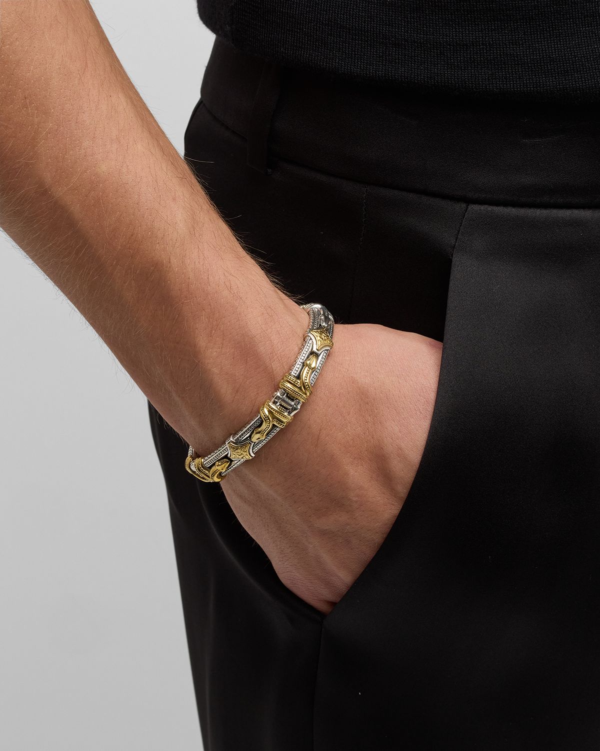 Konstantino Men 's Two-Tone Serpent Bracelet