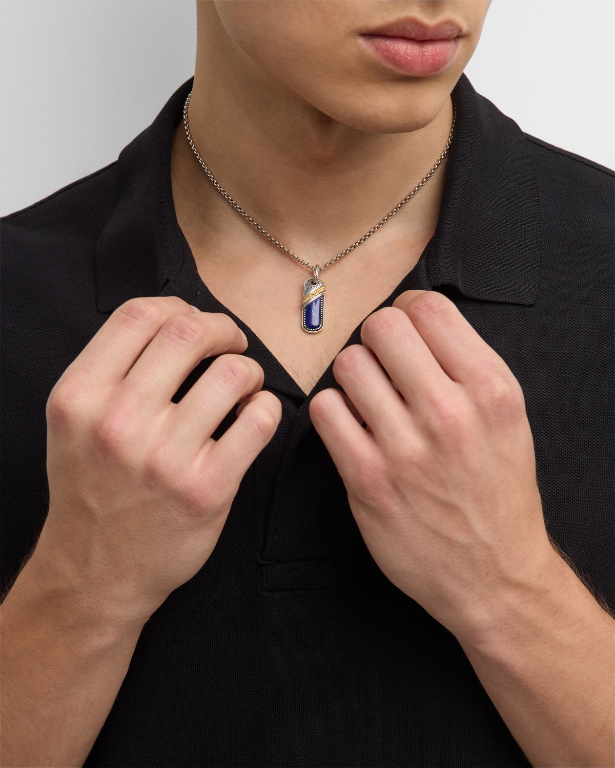Konstantino Men 's Two-Tone Lapis Pendant