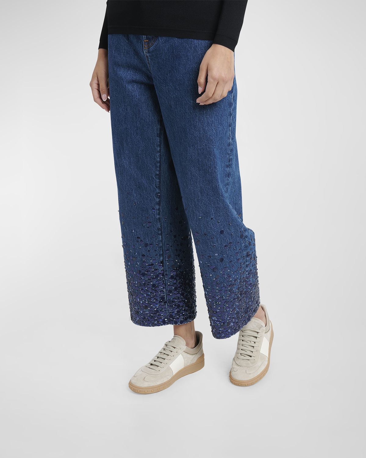 Valentino Garavani Upvillage Bicolor Stripe Low-Top Sneakers